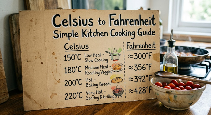 Celsius to Fahrenheit Simple Kitchen Cooking Guide